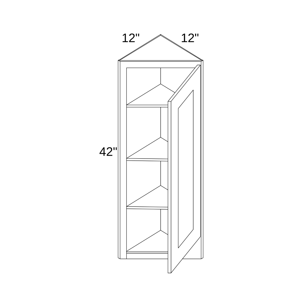 WEA1242 - WALL END ANGLE CABINET