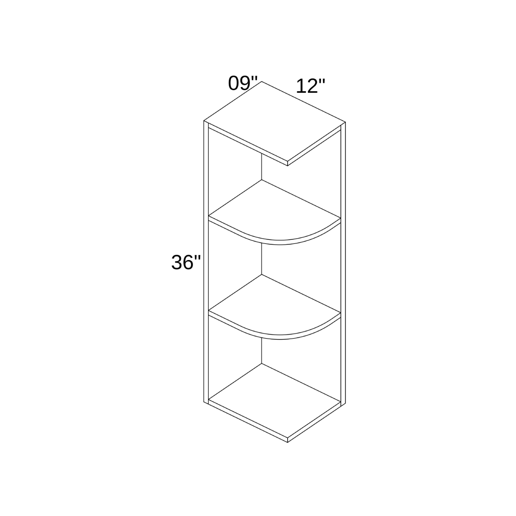 WES0936 - WALL END SHELF CABINET