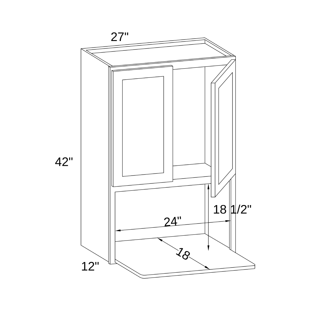 WMC2742 - WALL MICROWAVE CABINET